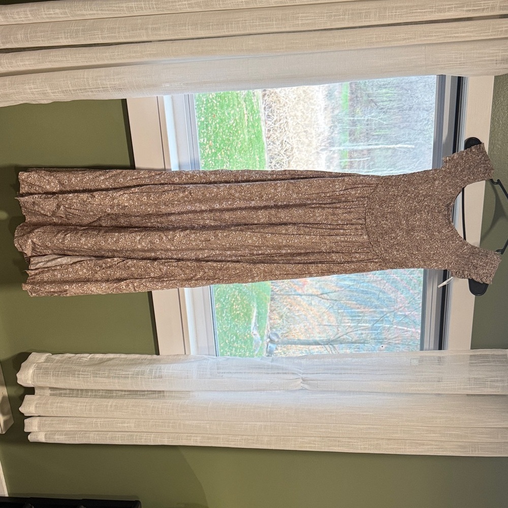 SHEIN Brown Floral Maxi Dress